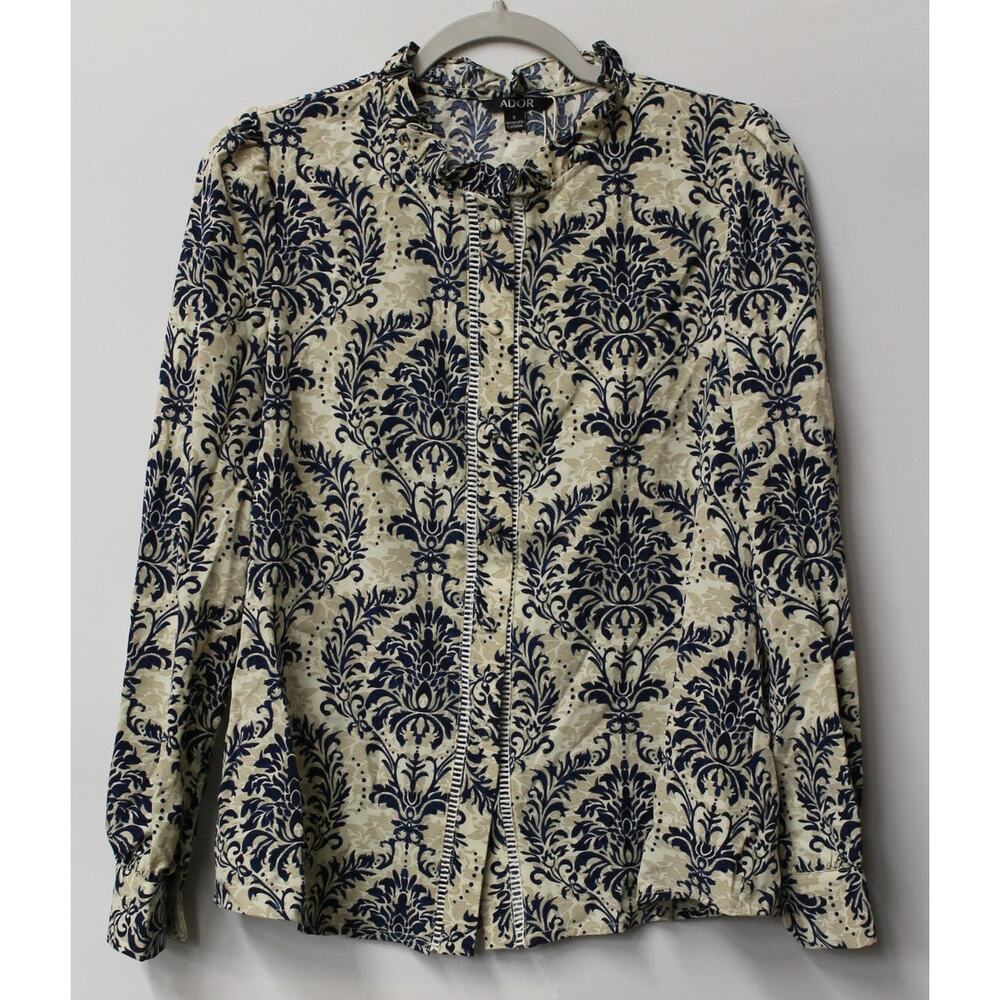 *NEW* ADOR ALL OVER FLORAL PRINT FRILL TRIM BLOUSE
